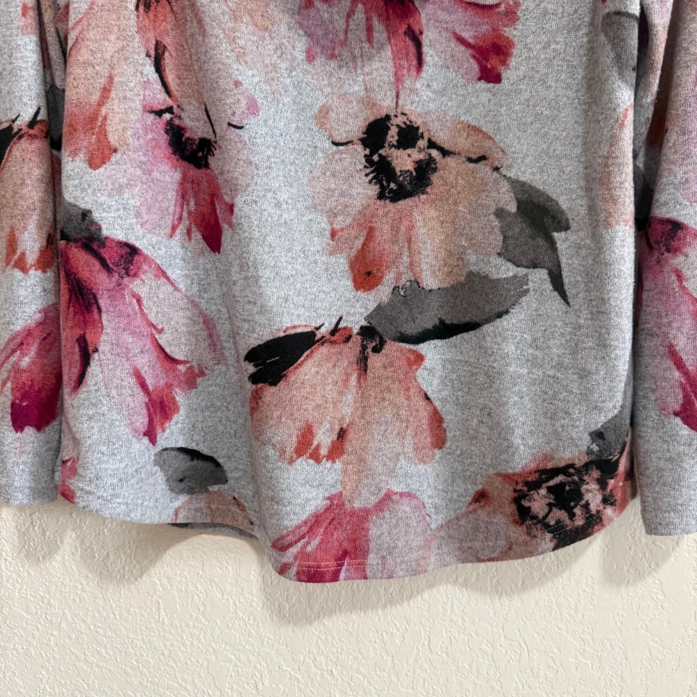ALYX Womens‎ Gray Floral Cowl Neck Long Sleeve Pullover Top Size M - Picture 8 of 12
